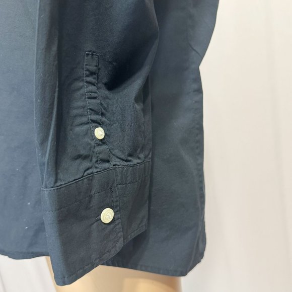 J.Crew Sz S Black Relax Cotton Poplin 3/4 Sleeves Button Cuff - Picture 5 of 7